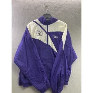 Vintage Reebok Jacket Women's Large Purple Windbreaker Warmup Full Zip Y2K